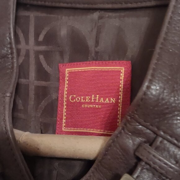 Cole Haan All leather Bomber Jacket - Picture 3 of 9